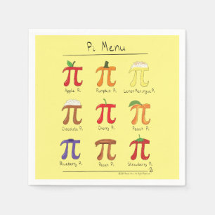 Pi Menu Cute Math Pi Day Party Napkins