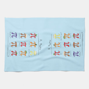 Pi Menu Cute Math Pi Day Pie Baking Kitchen Towel