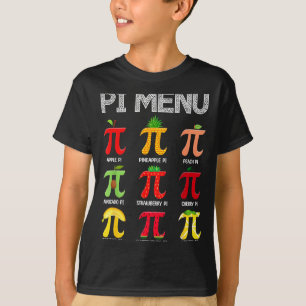 Pi Menu Fruit Happy Pi Day Math Teacher Pi Symbol T-Shirt