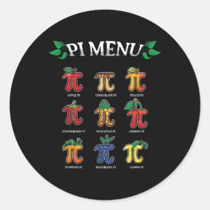 Pi Menu Pi Day 2025 3.14 Math Teacher Pie Menu Mat Classic Round Sticker