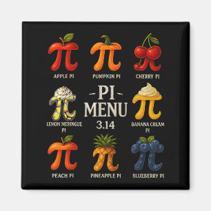 Pi Menu Pi Day 3.14 Funny Fruit Pie Menu Teachers  Magnet