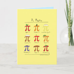 Pi Menu - Pi Day Math Greeting Card