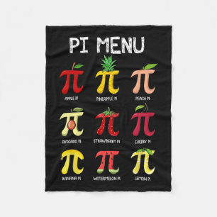 Pi Menu Pie Math Day Mathematics Math Teacher Pi S Fleece Blanket