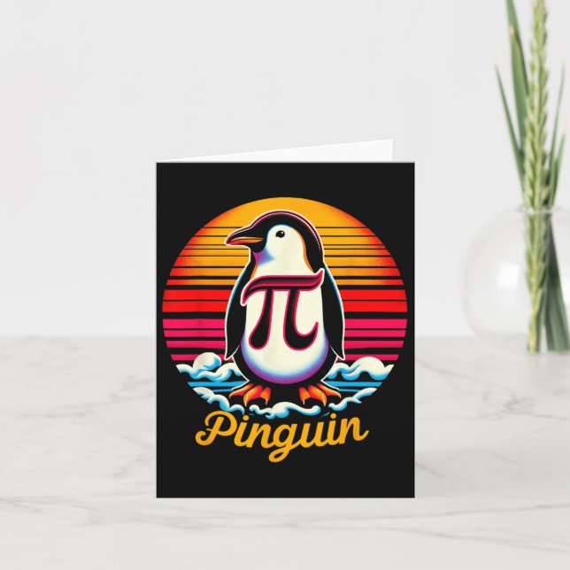 Pi-nguin Pi Penguin Day Irrational Number Pi Symbo Card (Front)