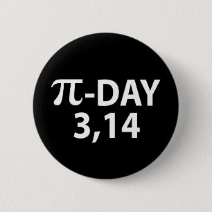 Pi number as pi day 6 cm round badge