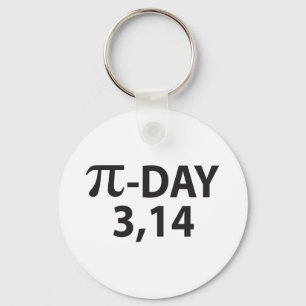 Pi number as pi day key ring