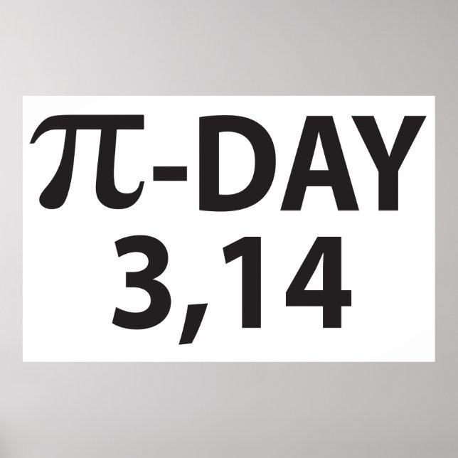 Pi number as pi day poster (Front)