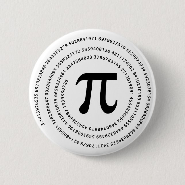 Pi Number Design 6 Cm Round Badge (Front)