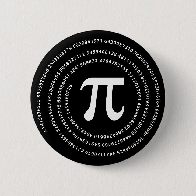 Pi Number Design 6 Cm Round Badge (Front)