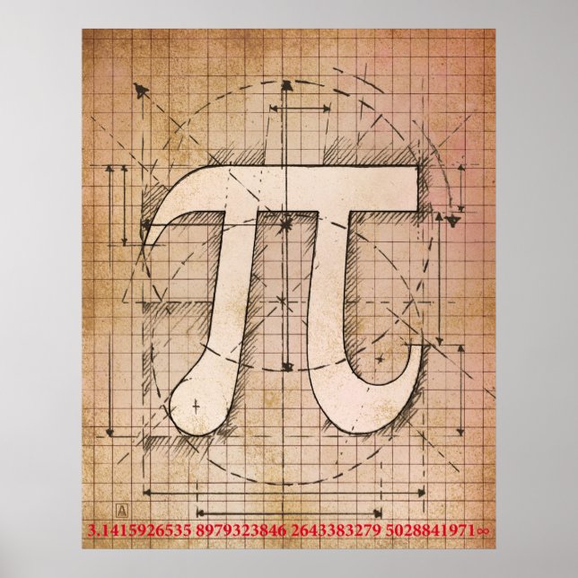 Pi Number Drawing Poster (Front)