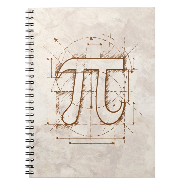 Pi Number Drawing Spiral Notebook (Front)