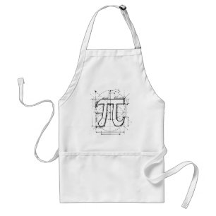Pi Number Drawing Standard Apron
