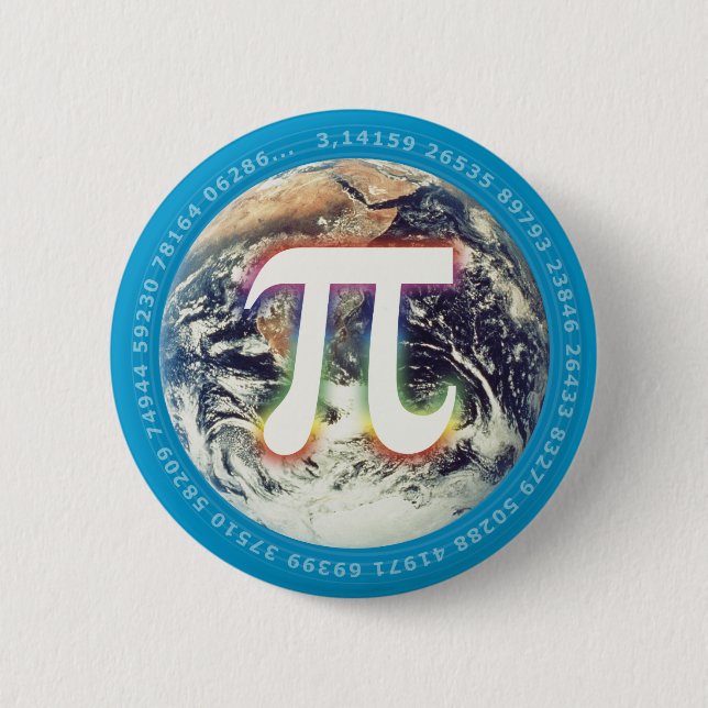 Pi Number on Earth - Math button (Front)