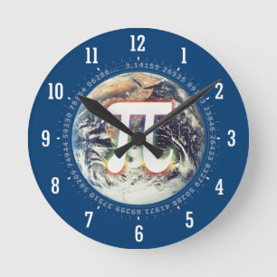 Pi Number on Earth Wall Clock