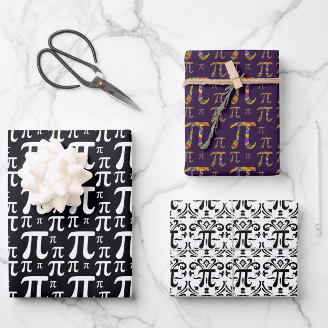 Pi Pattern Bundle Wrapping Paper Sheet (Front)
