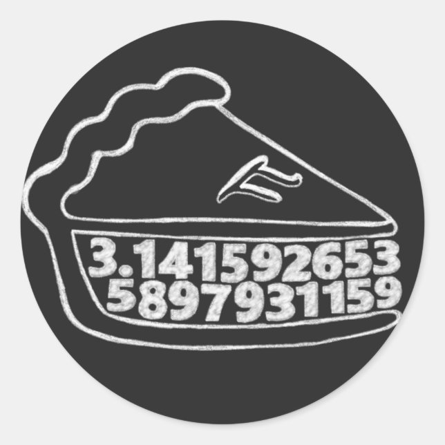 Pi pie chalkboard sticker (Front)