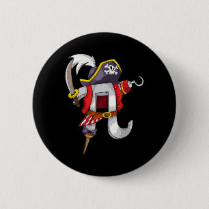 Pi Pirate Shirt Cool Pi Mathematics Lovers Funny M 6 Cm Round Badge