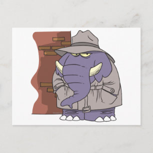 PI private eye spy sneaky elephant Postcard