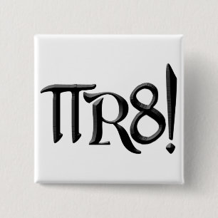 PI R8 - PIRATE SPELLED THE GEEK WAY 15 CM SQUARE BADGE