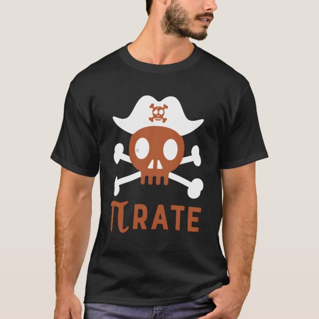 Pi Rate Pi Day Numeric Mathmatic Joke T-Shirt (Front)