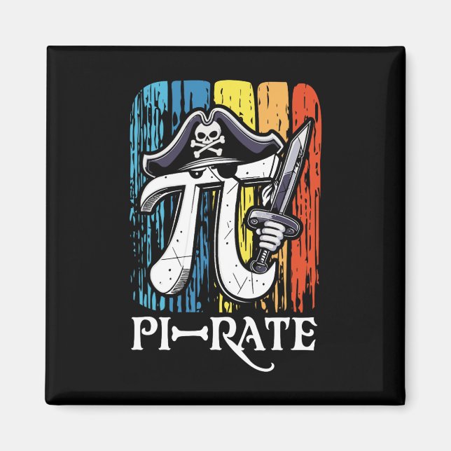 Pi Rate Pirate Pi Day Math Teacher Mathematics Ret Magnet (Front)