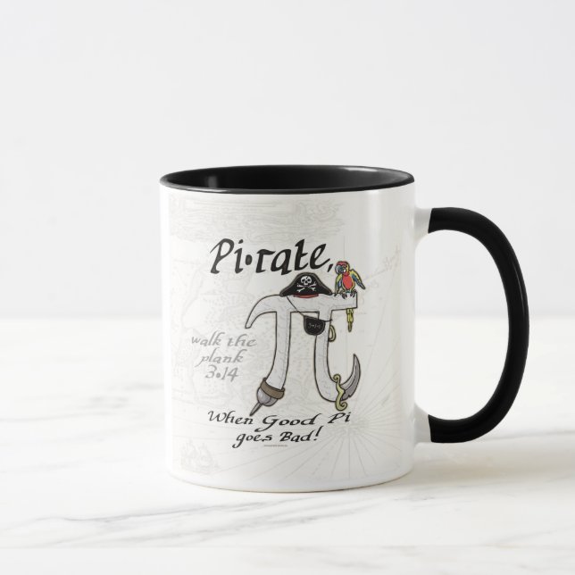 Pi rate Pirate Pi Day Shirts and Gifts Mug (Right)