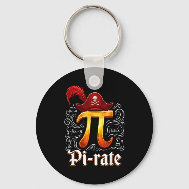 Pi Rate Science Student Math Teacher Funny Pi Day  Key Ring (Front)