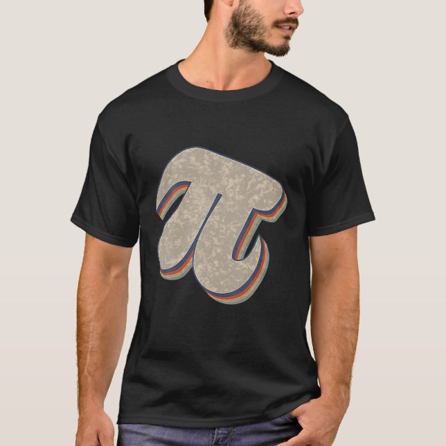 Pi Retro 70S 80'S Style Pi Day Science Math Teache T-Shirt (Front)