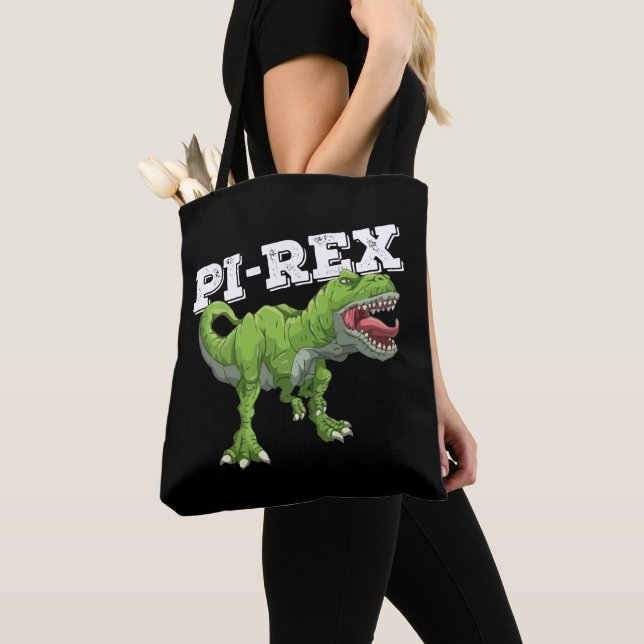 Pi Rex Day Dinosaur Math Mathematics Tote Bag (Close Up)