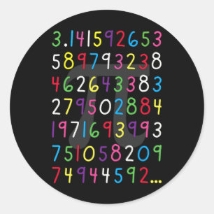 Pi Shirt Happy Pi Day Pi Colour Numbers For Math L Classic Round Sticker