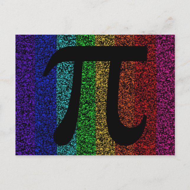 Pi Sign Black Postcard (Front)