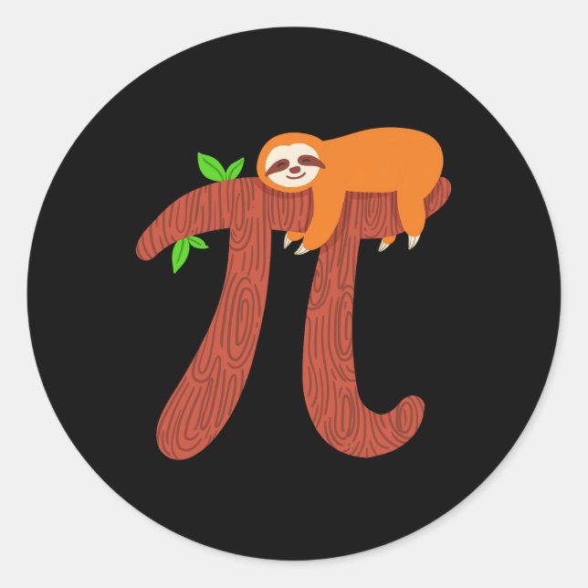 Pi Sloth Math Mathematician Teacher Gift  Classic Round Sticker (Front)