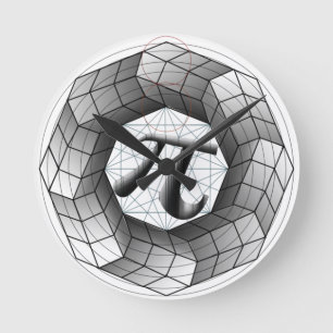 Pi Symbol π Optical Illusion Clock for Math Lovers