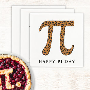 Pi Symbol Leopard Pattern Happy Pi Day Napkin