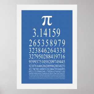 Pi Symbol Many Digit Number Poster