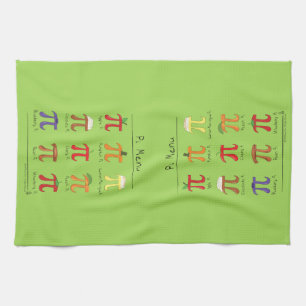 Pi Symbol Menu Cute Math Teacher Tea Towel