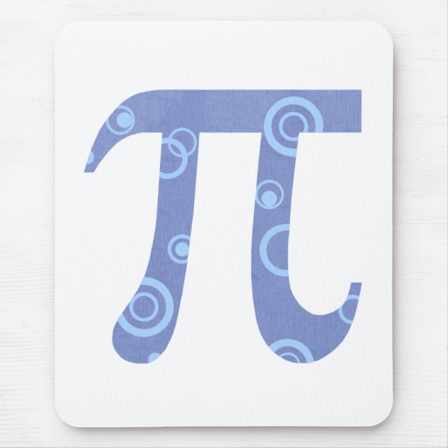 Pi Symbol Mousepad with Blue Circles (Front)