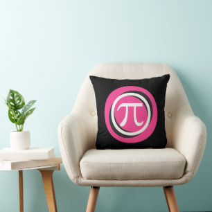 Pi Symbol PINK and Cool Circles Cushion