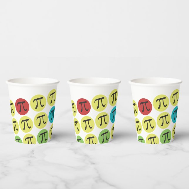 Pi Symbols Colourful Mod Paper Cups (Multi)