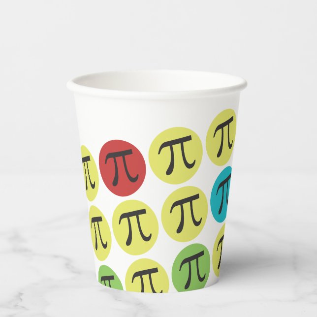 Pi Symbols Colourful Mod Paper Cups (Front)