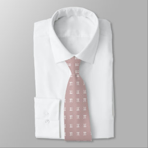 Pi - The Irrational Mathematical Constant PinkGrey Tie