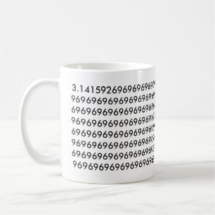 Pi to the 69th digit coffee mug