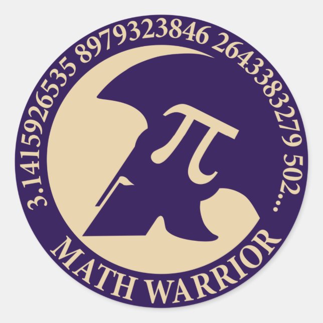 Pi Warrior Classic Round Sticker (Front)