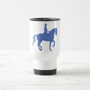 Piaffe Dressage Horse and Rider (blue) Travel Mug
