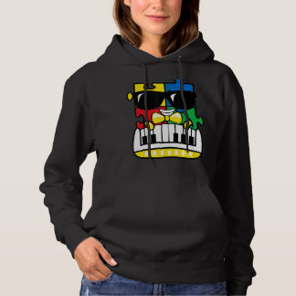 Pianist Autism Awareness Cute Piano Puzzle Piece B Hoodie