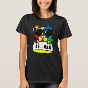 Pianist Autism Awareness Cute Piano Puzzle Piece B T-Shirt