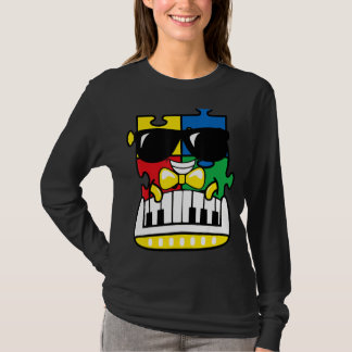 Pianist Autism Awareness Cute Piano Puzzle Piece B T-Shirt