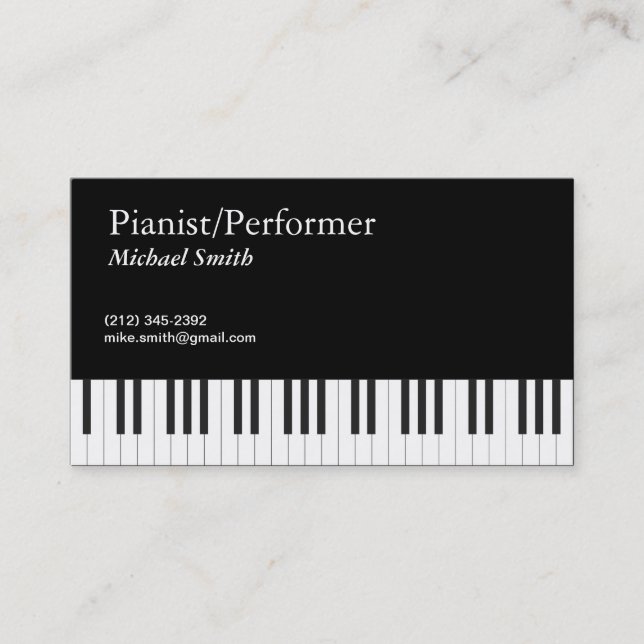 Pianist Business Card (Front)