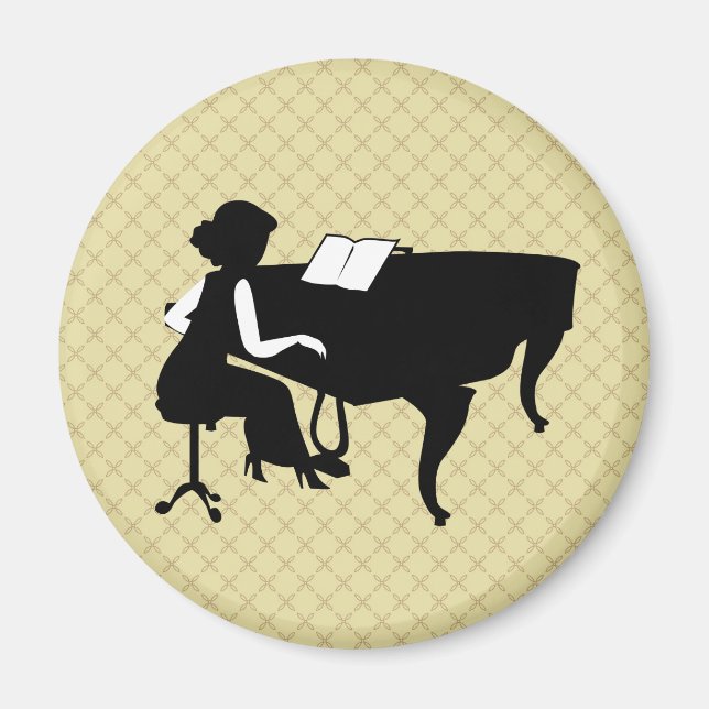 Pianist Concert Recital Piano Magnet Gift (Front)