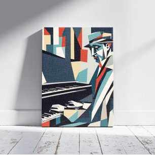 Pianist Cubism Canvas Print